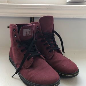 Dr. Martens Sheridan Canvas Casual Boots Burgundy